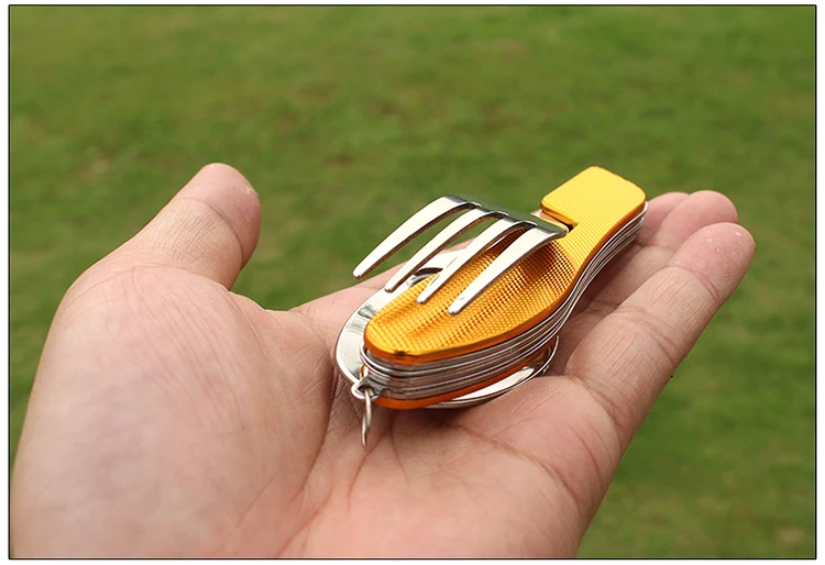 Уличная посуда 4 в 1 вилка/ложка/нож/открывалка для бутылок Складные карманные