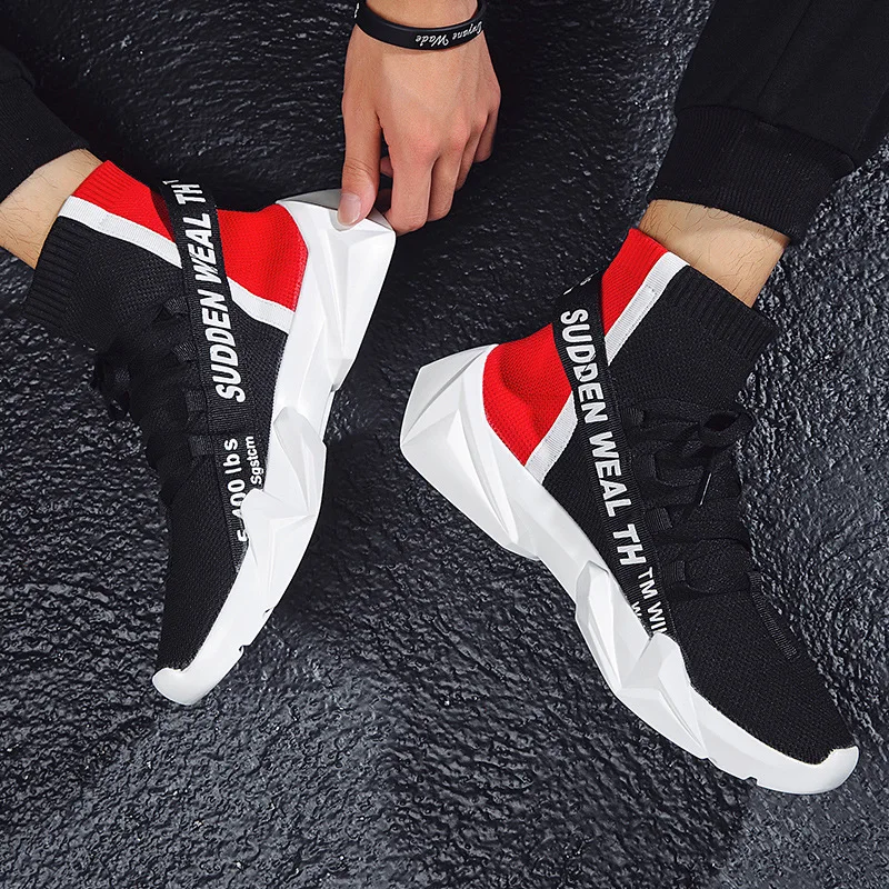 

Spring And Summer New Style Height Increasing Breathable Color Mixing Sport Shoes For Men Anti skid Walking Ladies Sneakers