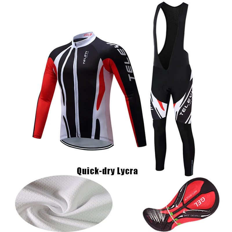 

Солнцезащитная лайкра, осенняя одежда для велоспорта с длинным рукавом, мужской комплект из джерси 2022 для велосипеда, гелевые брюки с нагру...