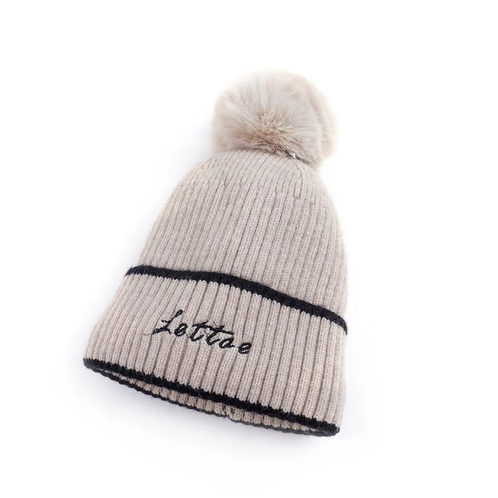 Модные женские туфли однотонные помпоном зимняя Кепки щипцы для завивки волос с