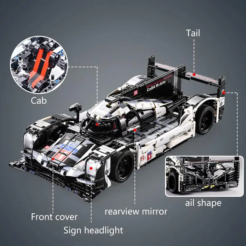 Конструктор Buliding Радиоуправляемый автомобиль 1586 шт. супер гоночный Bugatti F1 и