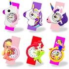 Часы Детские кварцевые с мультяшным часы с единорогом, аналоговые часы с пони, русалочкой, для мальчиков и девочек