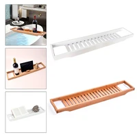 bamboo bathtub tray bathroom shower organizer home spa wooden storage rack for book wine holder tub bath table accessories e8bd
