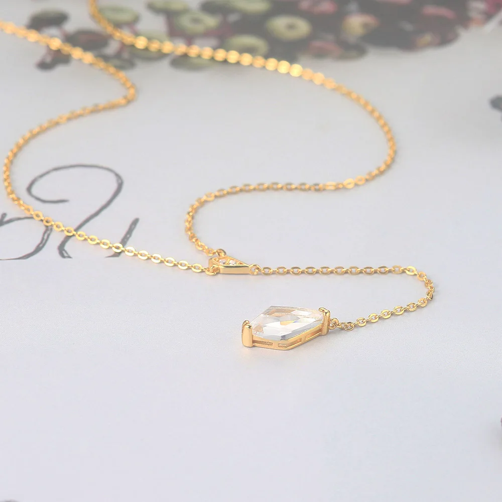 Женское Ожерелье из стерлингового серебра 925 пробы с белым кристаллом и