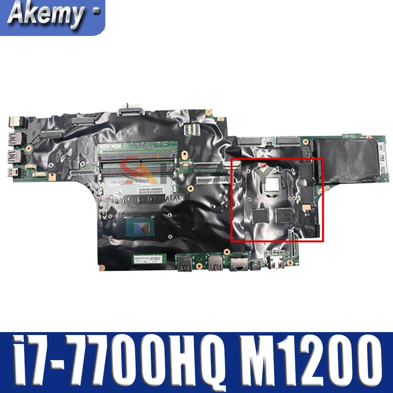 

Akemy For Lenovo ThinkPad P51 Laptop Motherboard CPU i7-7700HQ GPU M1200 Tested 100% Work FRU 01AV369 01AV360 01AV359