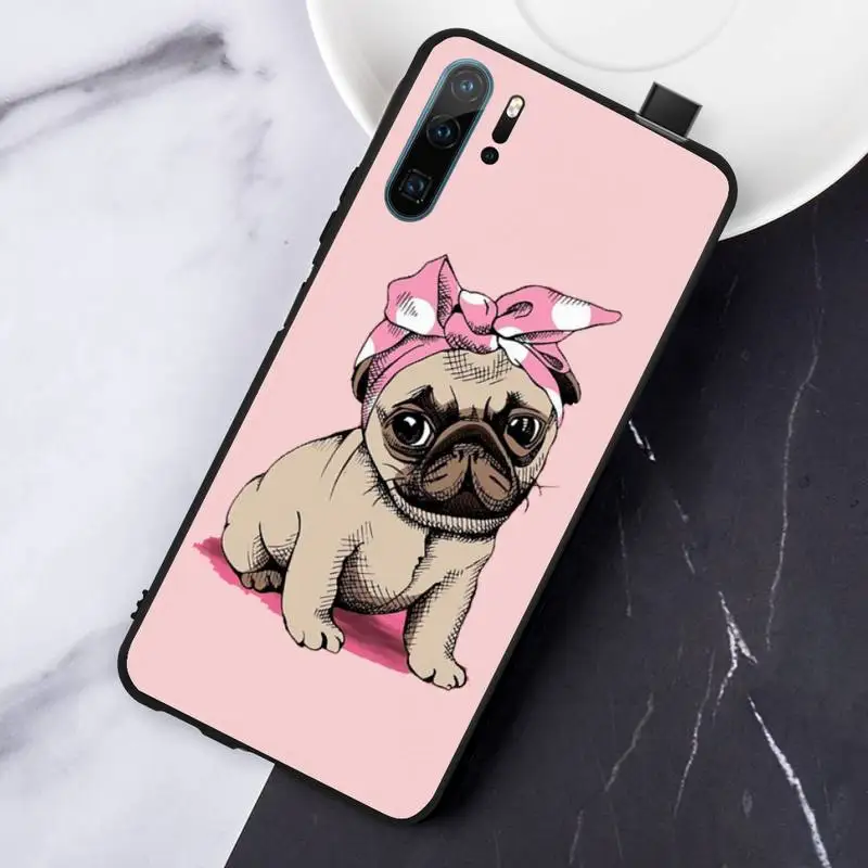 

cute Pug French Bulldog shell Phone Case For Huawei honor Mate P 10 20 30 40 Pro 10i 9 10 20 8 x Lite