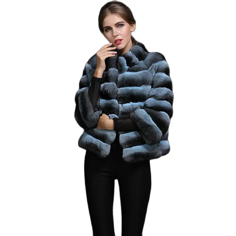Роскошное высококачественное меховое пальто шиншиллы 100% г. теплый меховой жилет