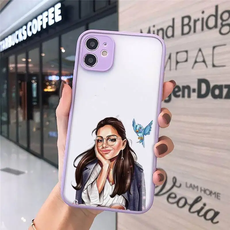 

Girls Female Phone Cases Matte Transparent For iPhone 12 Mini 11 Pro XR XS Max 7 8 Plus