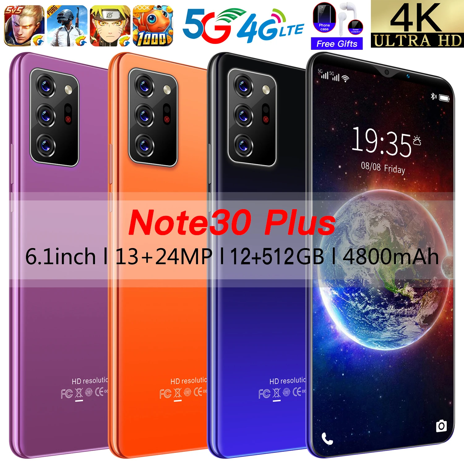 

Note30 Plus 6.1 HD Inch Telefon 4G 5G PHONES 10 Core Andorid 10.0 Smartphones 12GB RAM 512GB ROM Mobile Phones Global Version