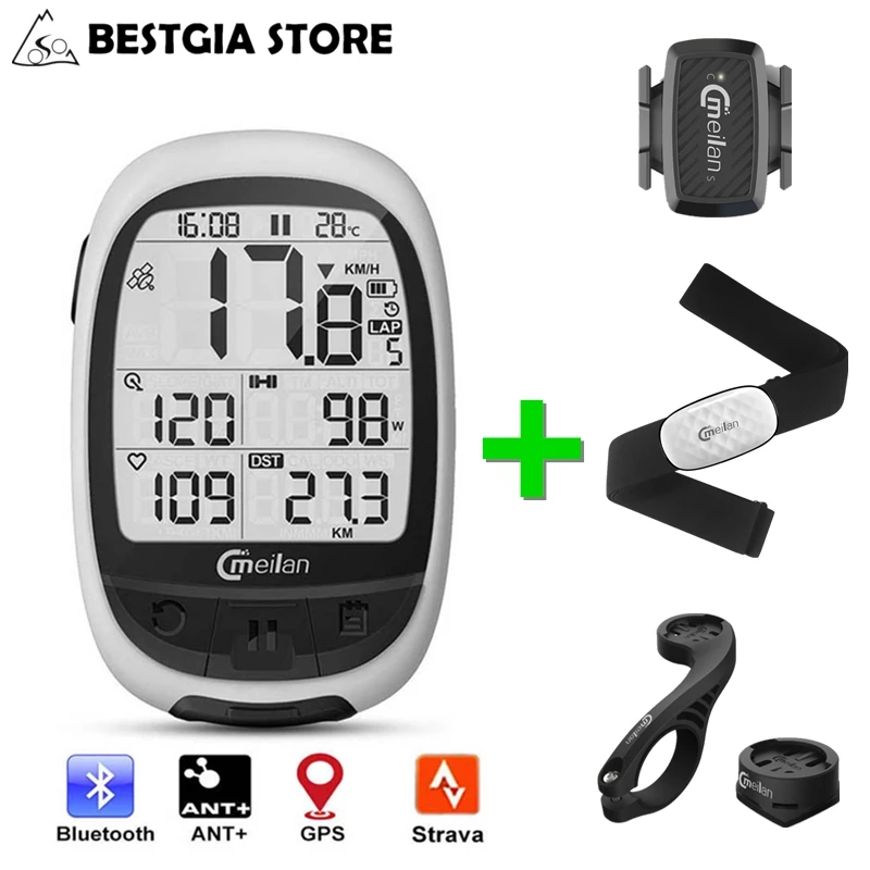 2,3 дюймов GPS для велосипеда компьютер Bluetooth 4,0 ANT+ велокомпьютер с грудным пульсом измеритель мощности caddence сенсор велосипедный одометр