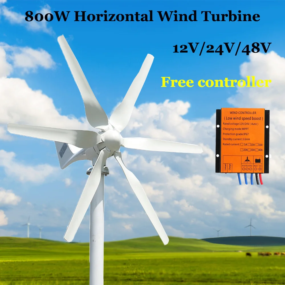 800W 48V Wind generator with 6 blades and free MPPT controller small wind turbine for home use | Обустройство дома