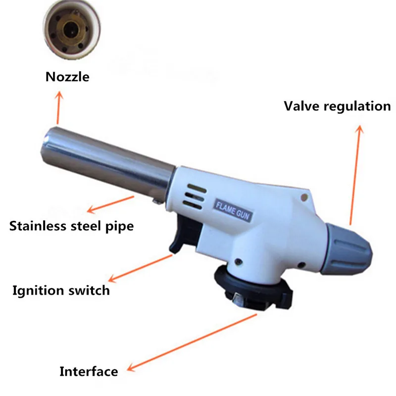 Наружная Портативная Бутановая горелка газовый фонарь Пламенный пистолет для