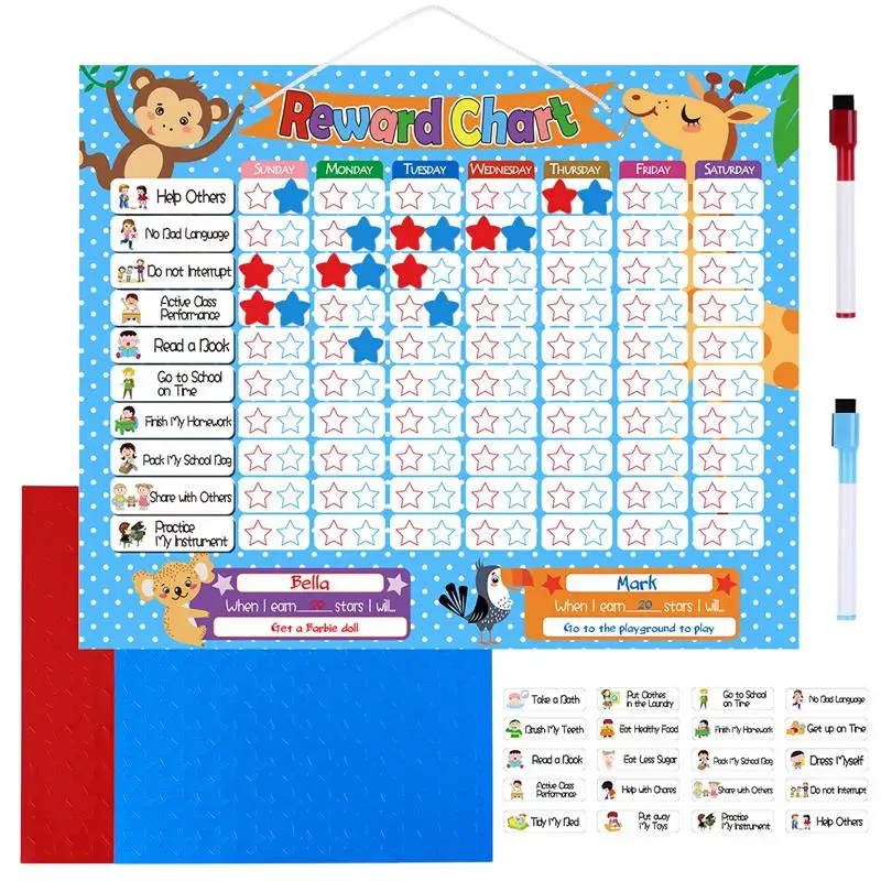 Магнитная награда на неделю набор наград поведение звезда Chore таблица для детей