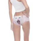 Для женщин 3D цифровой мультяшного белого кота, принт в стиле Хип Лифт дышащий низкой талией сексуальные трусики женское нижнее белье мягкая воздухопроницаемая набедренная сумка-лифт трусы