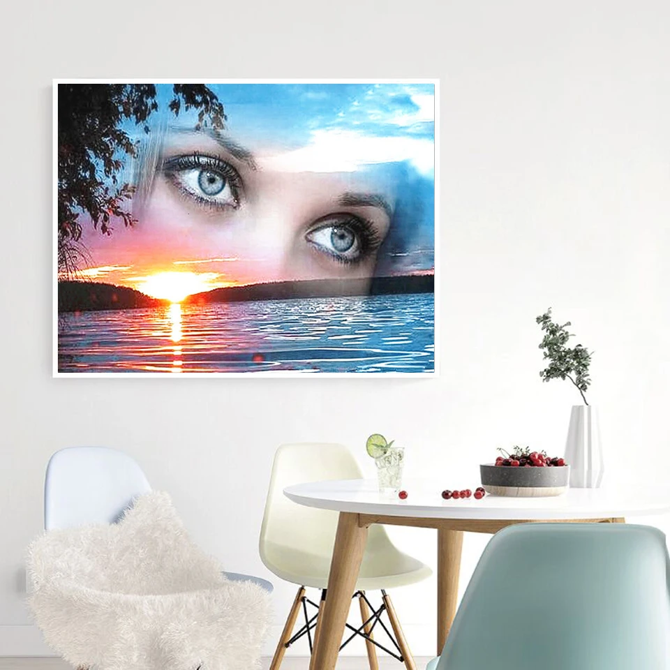 Картина AZQSD по номерам девочка побережье уход за кожей лица домашняя настенная