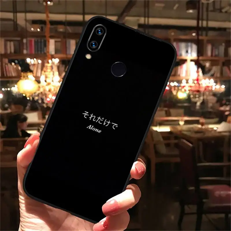 

Japanese Anime Aesthetic text letter Phone Case For Xiaomi Redmi note Mi Huawei honor P smart 8 9 10 S T 20 30 40 lite Pro x