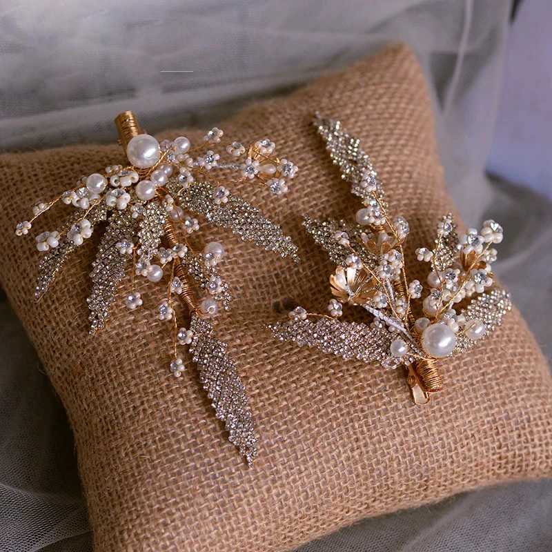 Заколки для волос с кристаллами ручной работы в Корейском стиле мягкие резинки