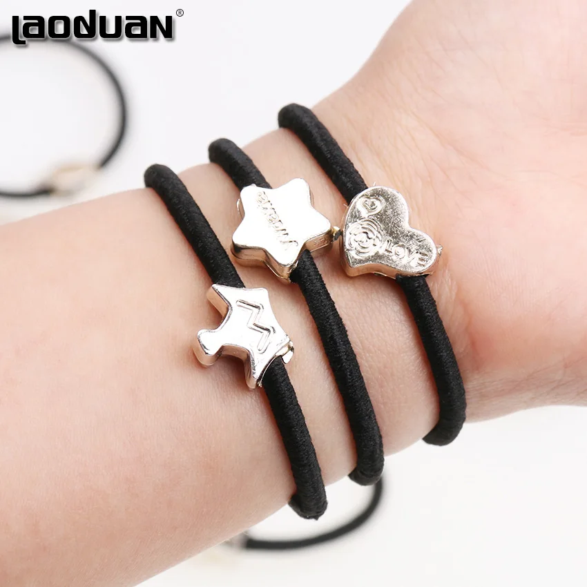 10 шт. Корейская Милая резинка веревочка хвост черный цвет Женские аксессуары для