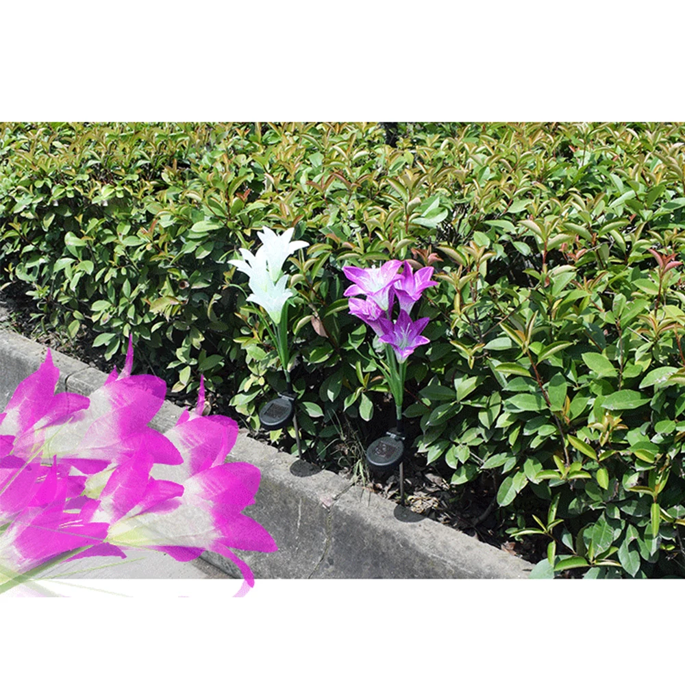 

Solar Power Lily Flower LED Light Stake Lamp for Garden Lawn Path Yard Outdoor Night Lights New Party Decor Animal Lights