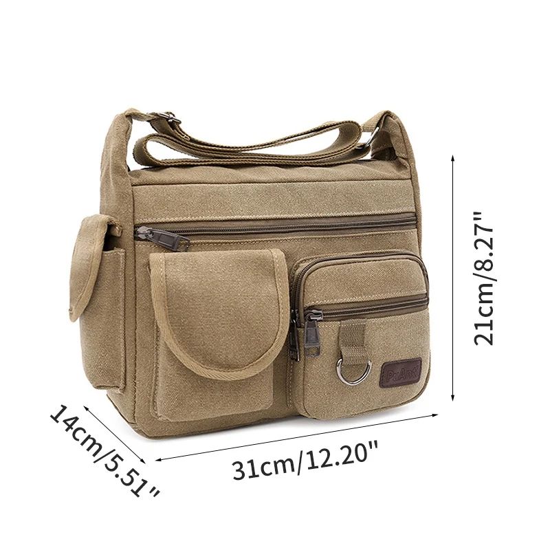 

Canvas Messenger Bag for Men Vintage Water Resistant Waxed Crossbody bags Briefcase Padded Shoulder Bag for Male Handbag