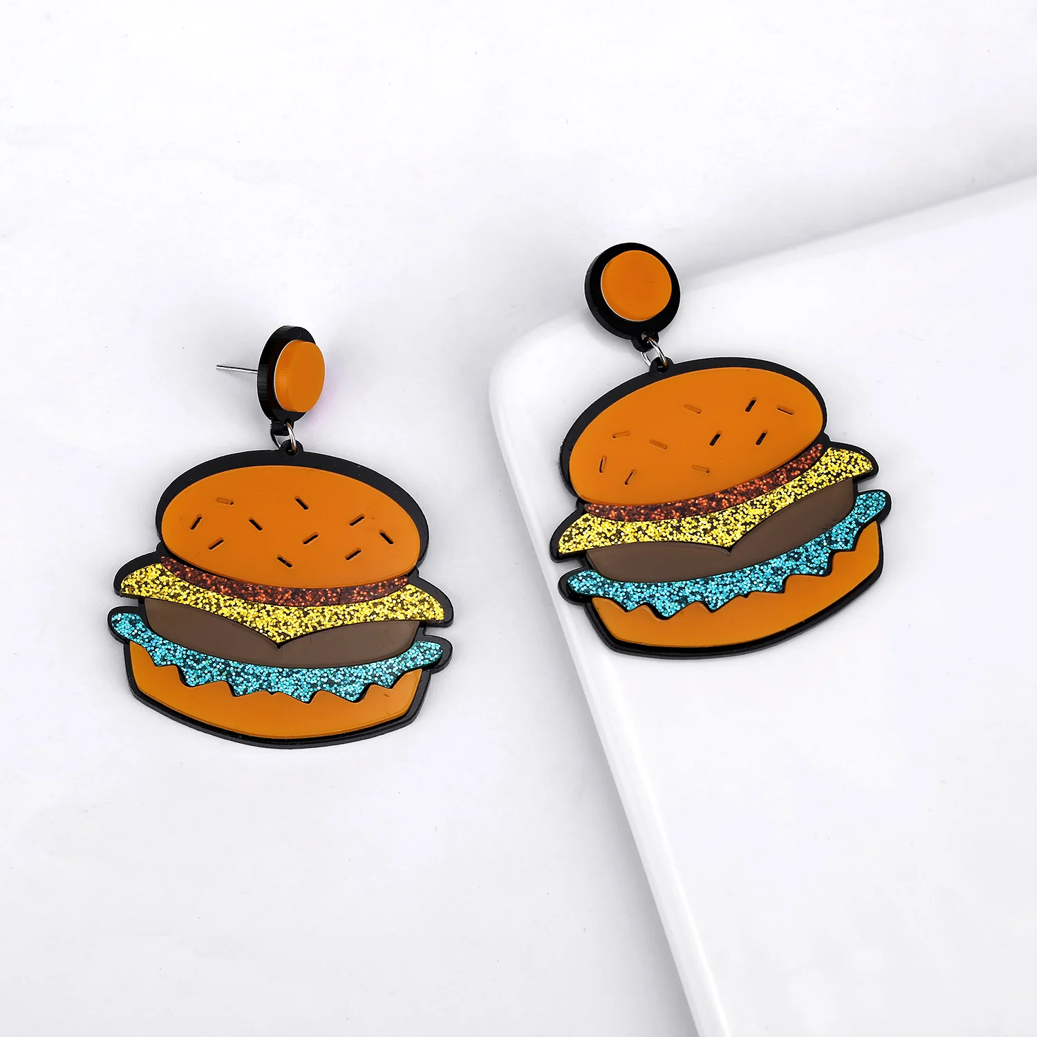 

Women Earrings Acrylic Eardrop Charm Punk Hip Hop Girls Gift Cute Sweet Ice Cream Fruit Candy Hamburger Rainbow Earrings