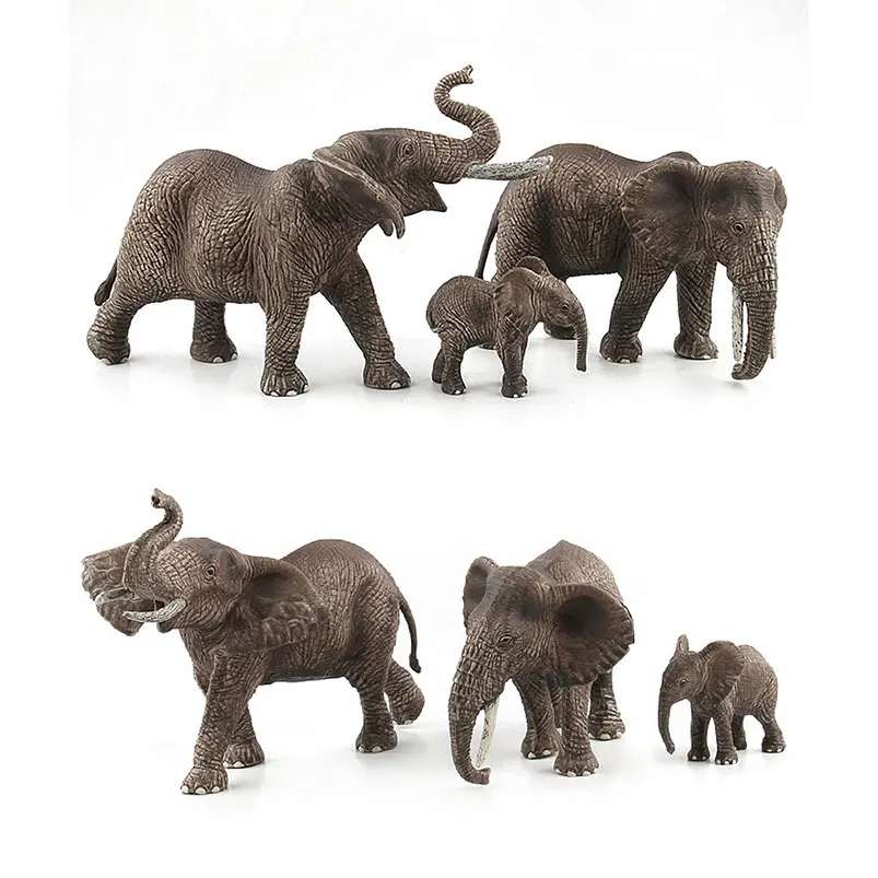 Забавная имитация Реалистичного дикого слона животные рай семья ПВХ фигурки