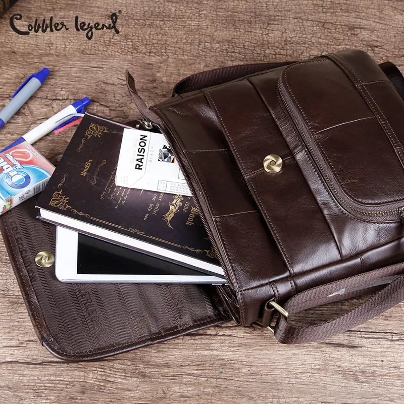 

Cobbler Legend New Genuine Leather Messenger Bag Men's Casual Shoulder Bags Flap Male Sling Crossbody Bags Cowhide Leather Bag