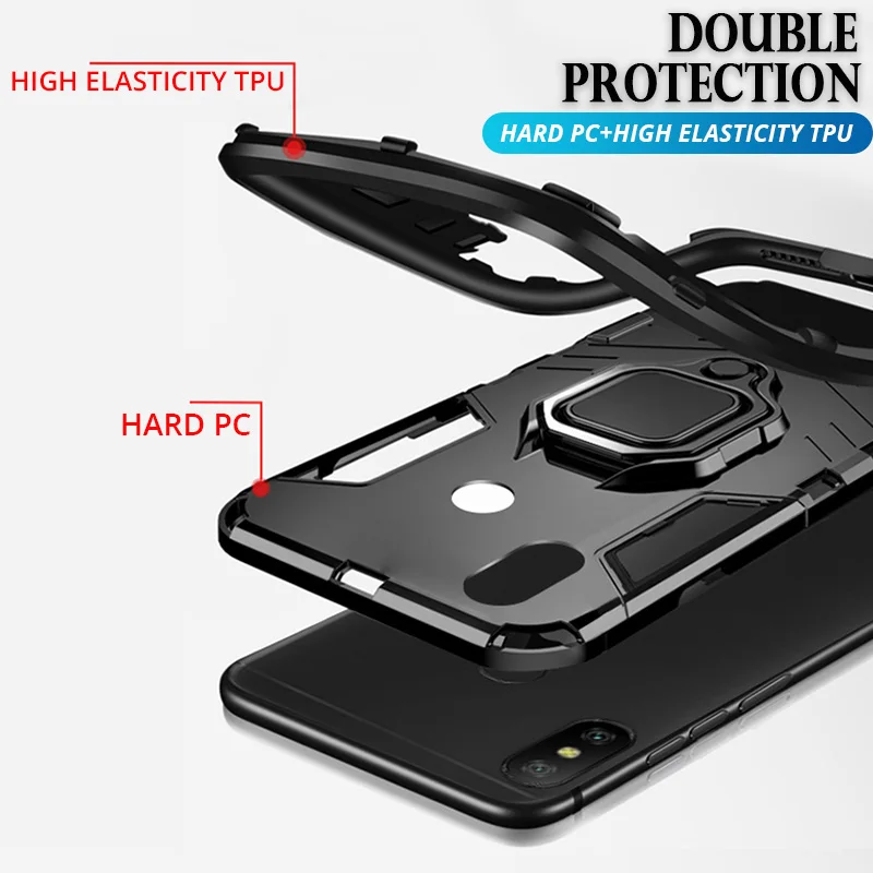 Armor Shock Proof Case For Xiaomi Pocophone F1 F2 X2 Pro MI9 MI8 SE MI Play 8 9 5X 6X A1 A2 A3 Lite PC+TPU Cover Coque | Мобильные