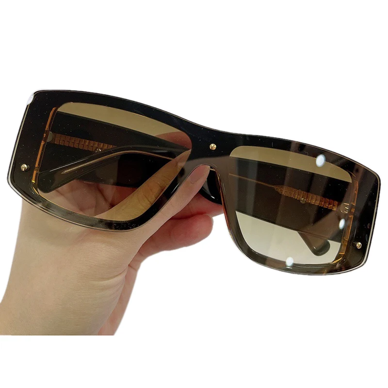 

New Fashion Rectangle Sunglasses Women Luxury Brand Designer Oversized One Piece Sun Glasses For Female UV400