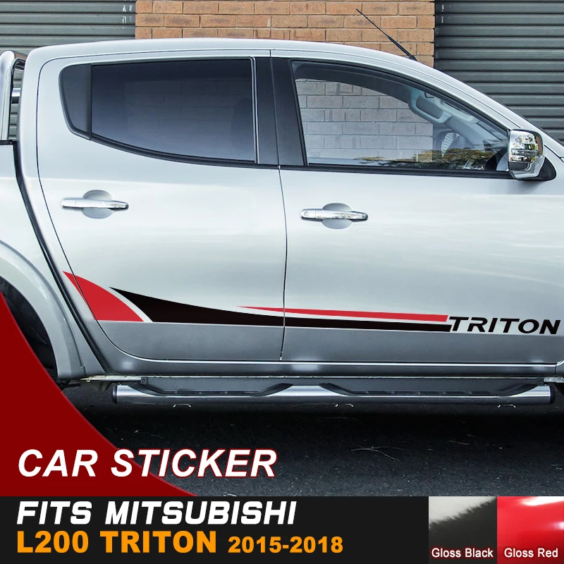 Подходит для mitsubishi l200 triton 2015 2016 2017 2018 автомобильные наклейки акула Боковая дверь