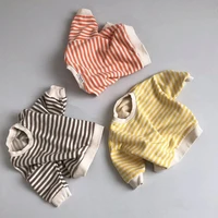 milancel autumn kids hoodies o neck boys sweatshirts classic striped girls tops