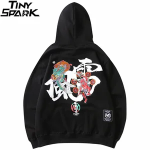 Мужская толстовка с капюшоном в стиле хип-хоп, толстовка с вышитым грозовым ветром Harajuku, китайская уличная одежда, пуловер с капюшоном, хлопковые зимние толстовки 2019