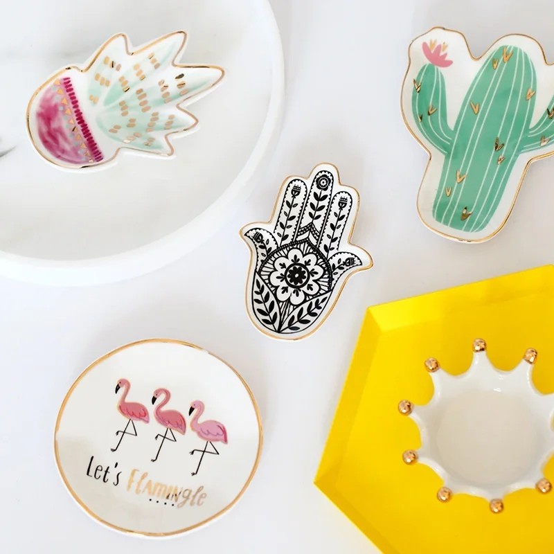 Изделия керамическая тарелка кактуса Декоративная Корона в скандинавском стиле