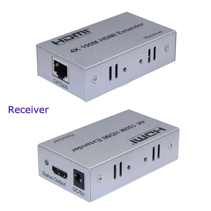 hd 4k 100m hdmi extender repeater extension cord converter over cat 5e 6 6a cat5e cat6 utp rj45 lan network card ethernet cable free global shipping