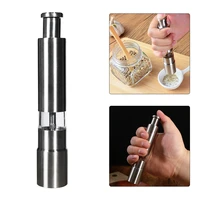 spice pepper mill grinder stainless steel handheld salt pepper grinder durable one hand operation manual grinding mill for bbq