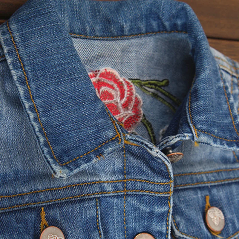 Новый джинсовый жилет для девочек весенне Осенняя детская одежда без рукавов