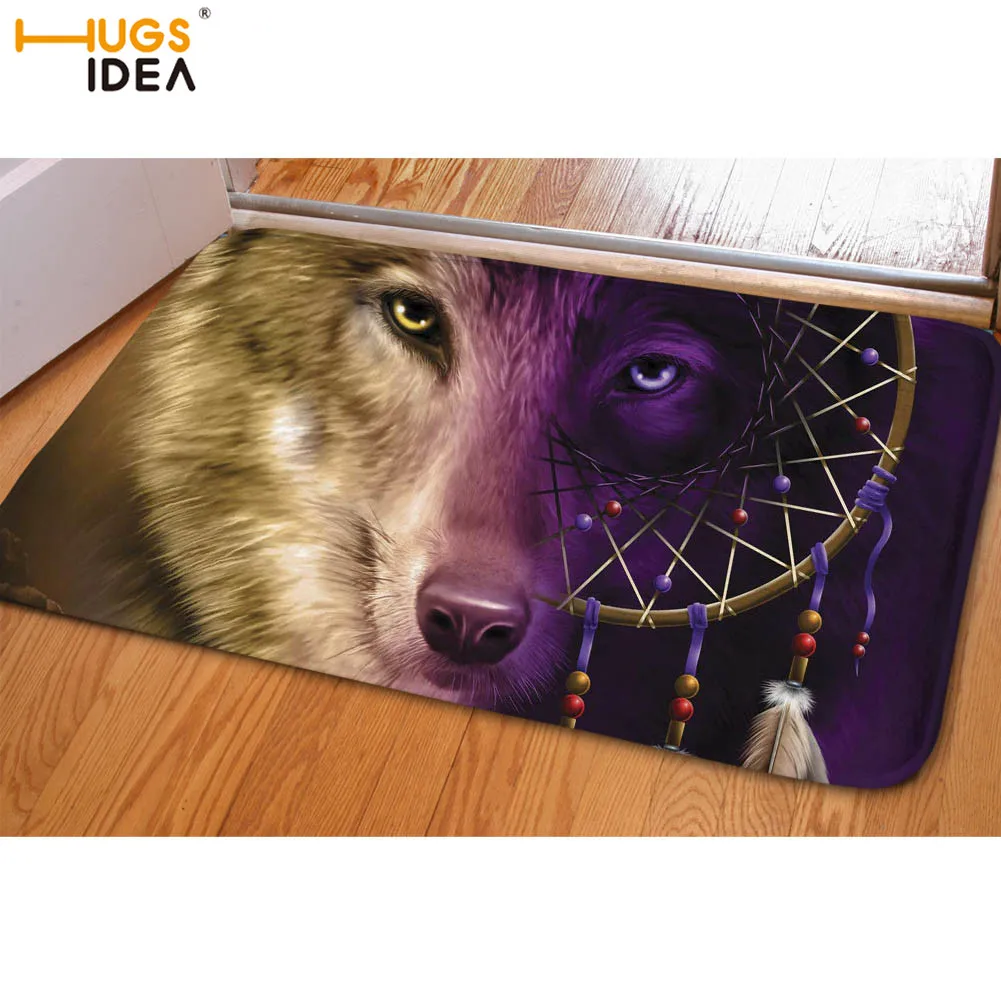 HUGSIDEA Прохладный 3D волк коврики с узором Спальня Декоративный принт животными