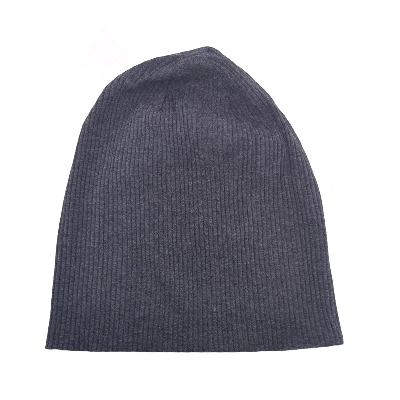 GZHilovingL, женские черные ребристые хлопковые шапочки, Skullies, шапки для зимы и осени, эластичные сутулящиеся шапки, Женские Простые шапочки, шапки