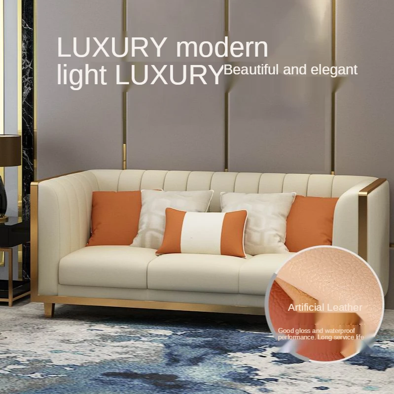 Постмодернизированный роскошный легкий диван из светильник стали угловой