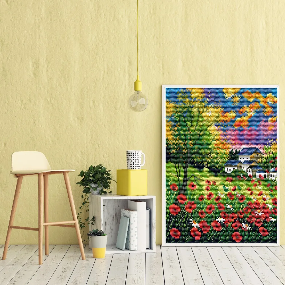 Набор для вышивки крестиком 11CT 14CT набор рукоделия с принтом из красивых цветов