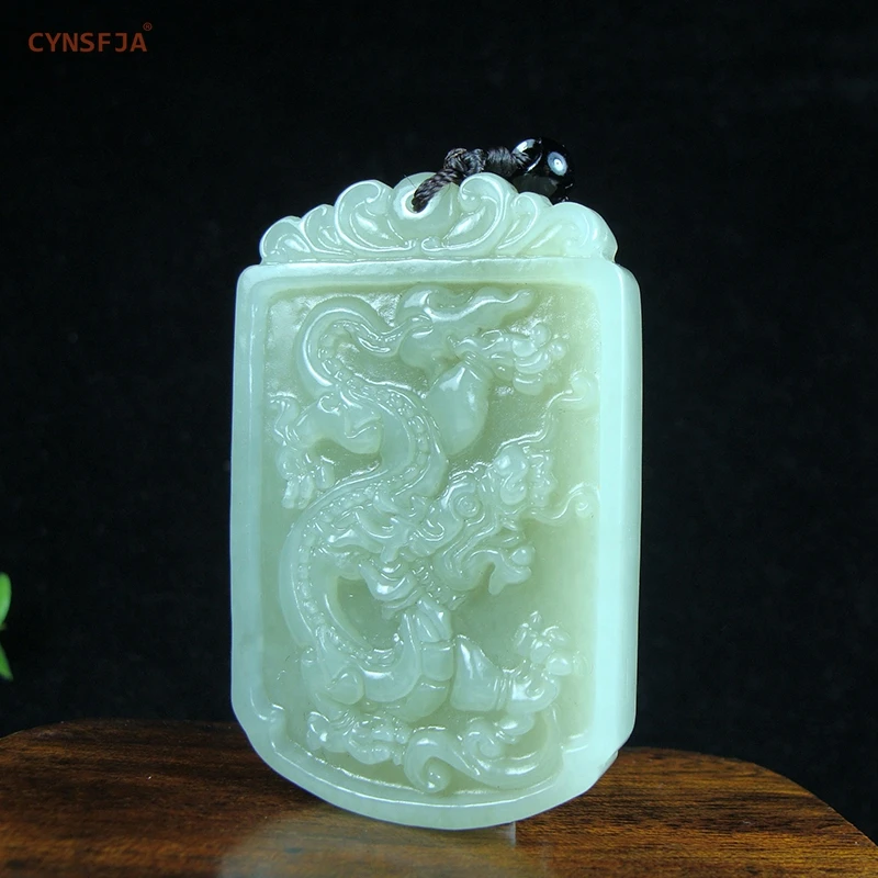 Подвеска CYNSFJA из натурального нефрита мужские счастливые амулеты дракон нефрит