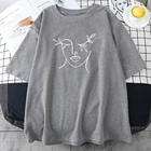 Женская футболка с красивым принтом, Повседневная дышащая повседневная одежда, большие размеры