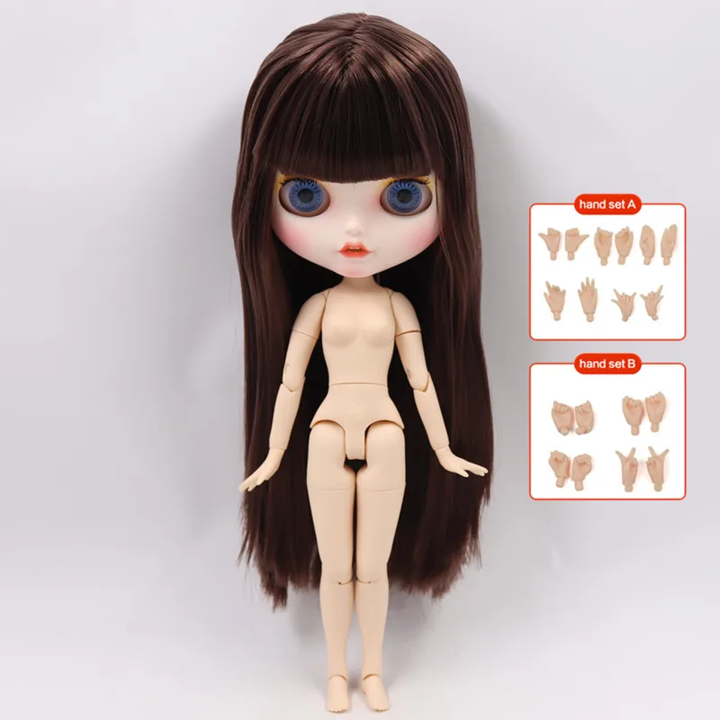 Nude doll ICY Blyth кукла на заказ с руками Набор для тела Новая Улыбка Рот матовое лицо 1/6 игрушки BJD DIY модные куклы подарок для девочки специальное предложение - Цвет: Nude doll