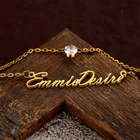 Wanixm по индивидуальному заказу шарма нержавеющей стали циркон двойной Слои имя ожерелья для женщин персонализированное кулон-табличка с именем подарки