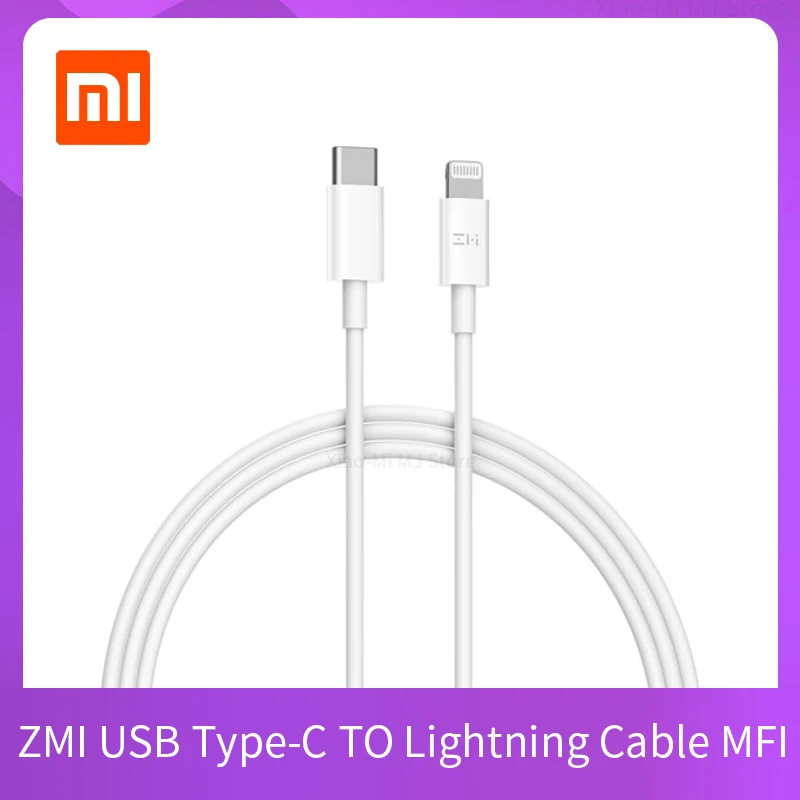 Оригинальный кабель для зарядки Xiaomi ZMI MFI USB Type c To Lightning для iPhone 12 11 xs xr 8 plus Apple ipad pro PD18W Fast Charger on.