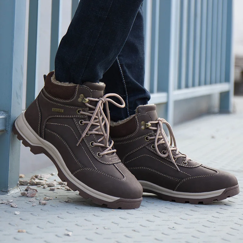 Уличная походная обувь мужские водонепроницаемые походные ботинки теплые