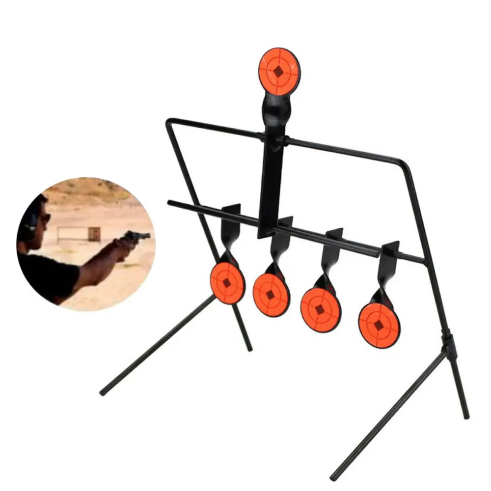 

Metal Resetting Shooting Target Paddle Wind Chime Style Target for Outdoor Shooting Training (Black)