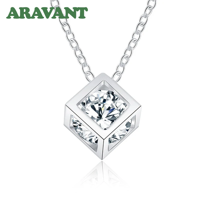 Женская подвеска из стерлингового серебра 925 пробы простая квадратная