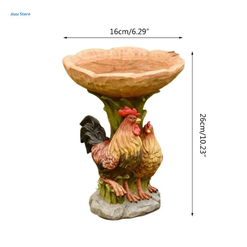 

Polyresin Bird Bath Pedestal Handmade Wild Bird Feeder Bowl for Outdoor Home Garden Backyard Landscape Decoration