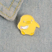 little yellow chicken duck enamel pins knife dont kill my vibe animal jewelry brooches denim jeans lapel gifts for kids friends